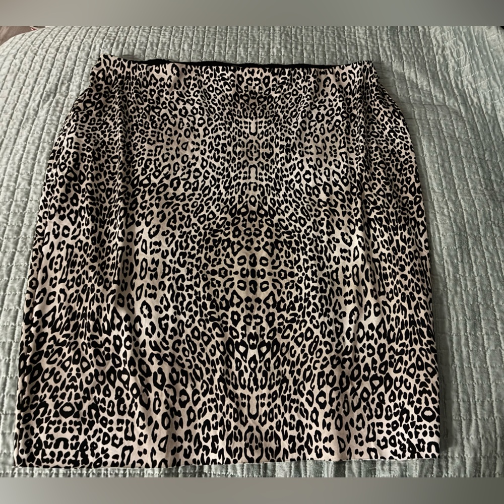 Vince Camuto Animal Print Pencil Skirt Tan and Black